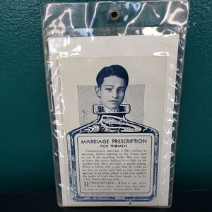 Marriage prescription vintage humor poster